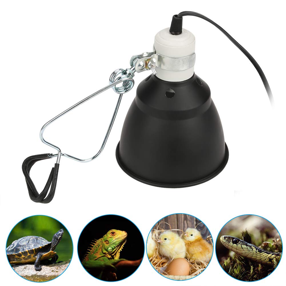 Reptile Heat Lamp & Holder - UVA/UVB Basking Light Bulb For Turtles, Lizards, Chicken Brooders