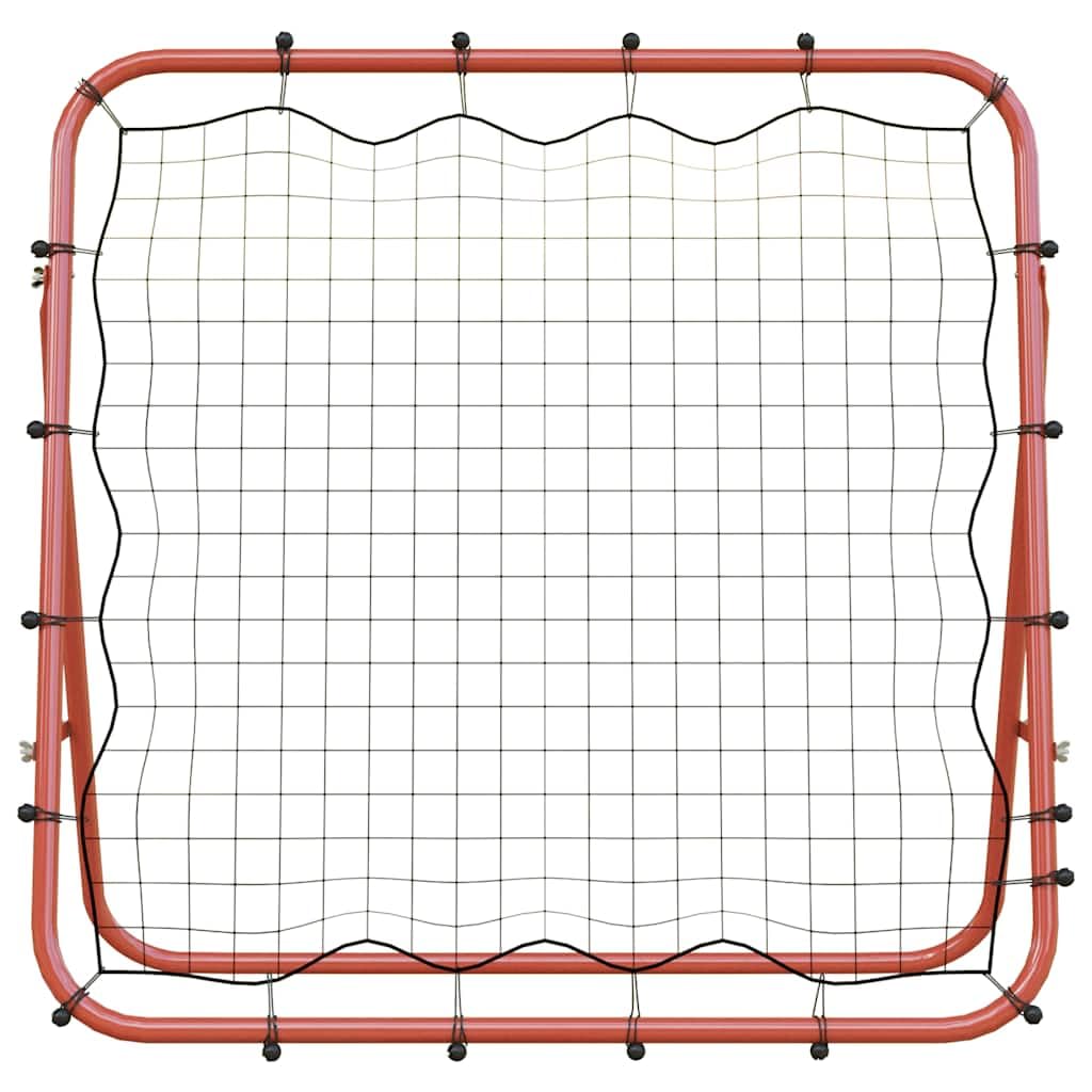 Fußball-Rebounder verstellbar 96x80x96 cm aus Stahl und PE für präzises Training, wetterfest, robust, mit Befestigungshaken, Klettband und Bodenanker, ideal für Garten, Rasen und Sportplatz
