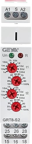 Miniatura 9 de GEYA Relé de tiempo de ciclo asimétrico 1SPDT 16A ACDC12V-240V Ciclador Repetición Temporizador Retraso Relé Carril DIN modular (GRT8-S1,