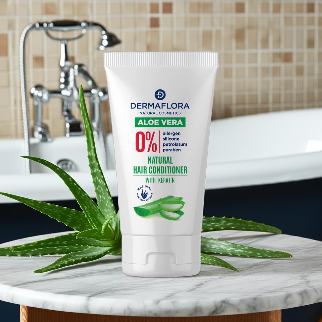 Dermaflora Sulfate-Free Conditioner for Dry & Damaged Hair 150ml, Aloe Vera with Keratin & Avocado Oil, Moisturising - Image 4