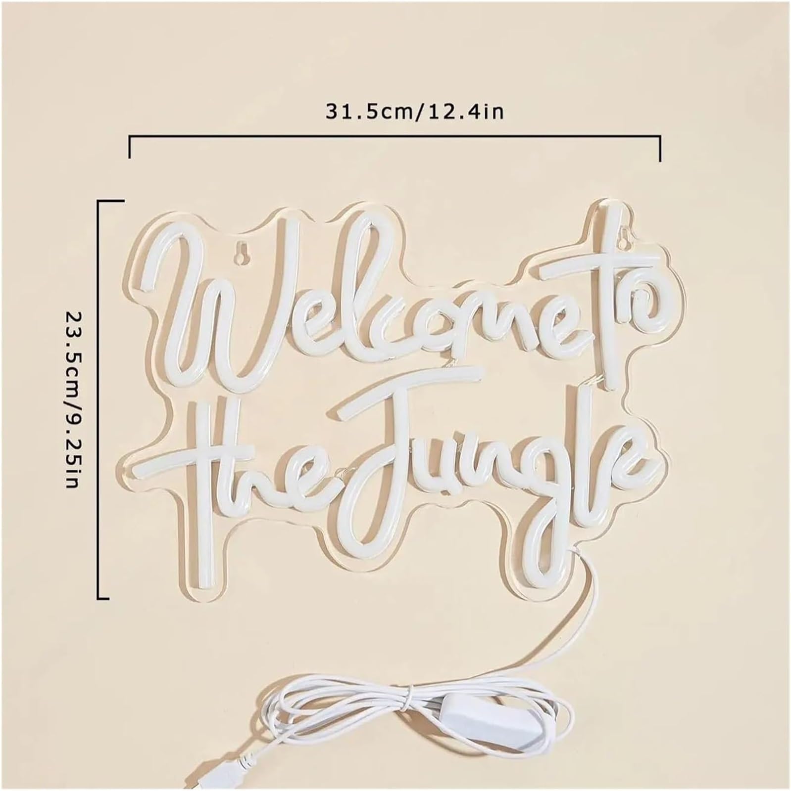 Per insegna al Per neon Welcome To Jungle per insegne Per Lampada decorativa da parete alimentata
