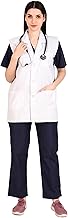 MediMarche Women's Lab Coat for Doctors and Medical Students| Cotton Sleeveless Medical Apron | 3 Pockets | Uniform for Doctors