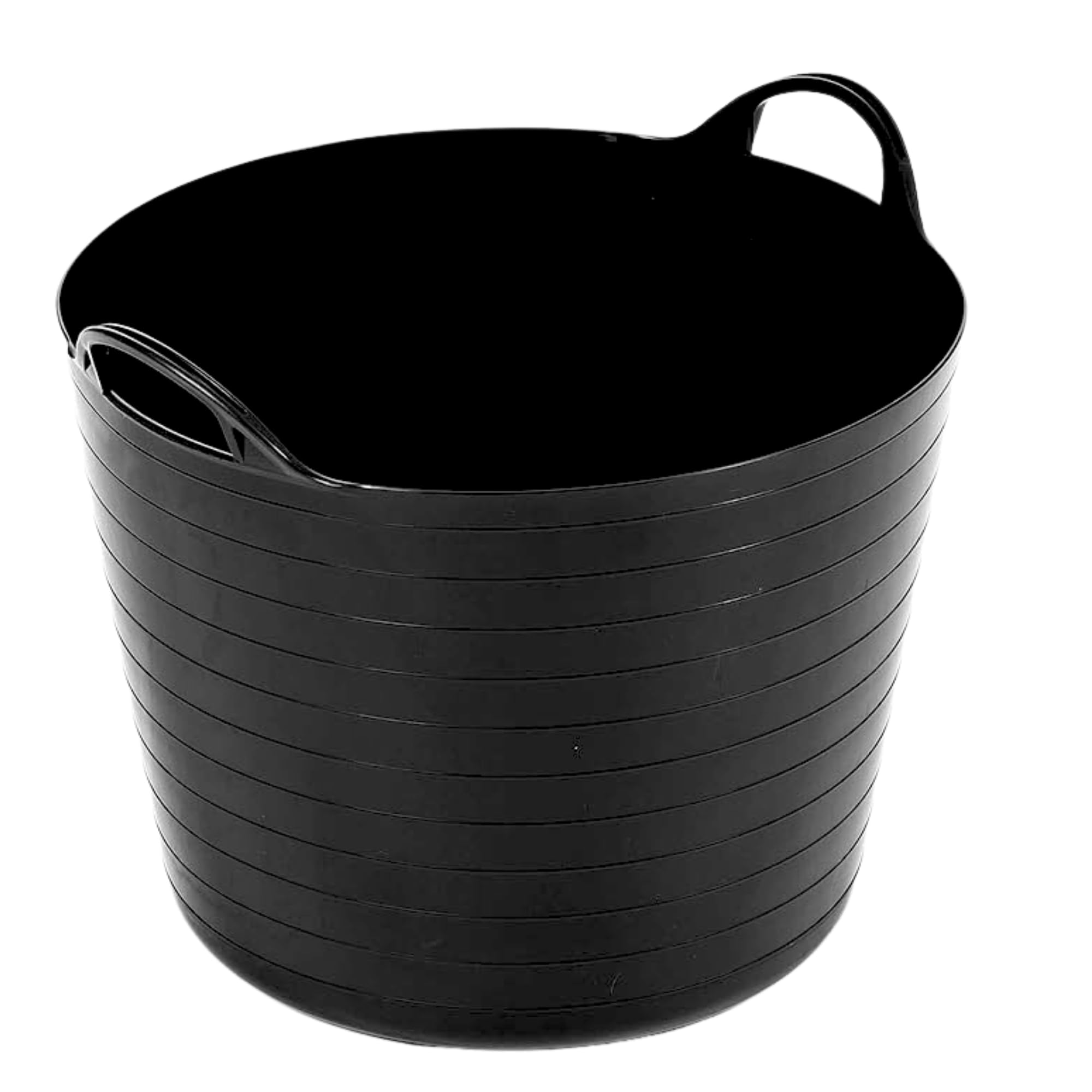 Shmox Black Large Flexi Tub Plastic Storage Tub, Large Plastic Buckets With Handles | Durable Gardening Solution (Pack Of 5) (, 42 Ltr)