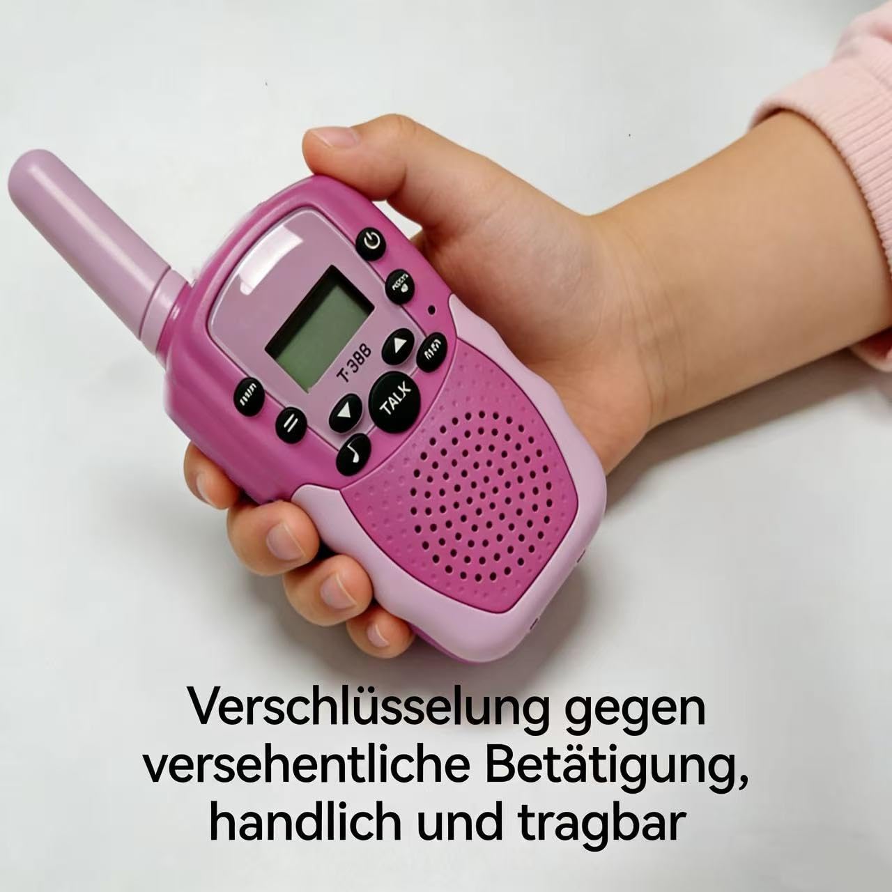 Kinder Walkie Talkies 2er, geeignet für Jungen und Mädchen, Reichweite 3 km, VOX und LED-Taschenlampe, Outdoor-Camping-Abenteuer-Spielzeug, Blau-Grün & Pink-Rot