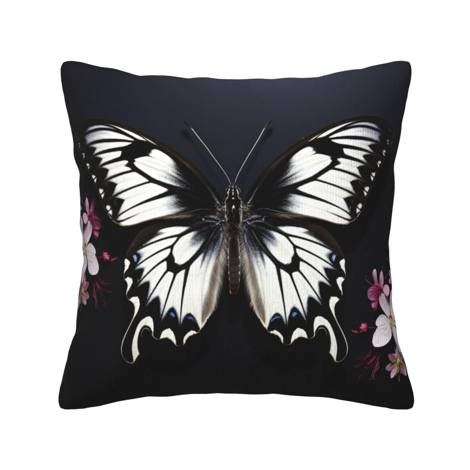 Housses de coussin en velours imprimé papillon pour déco salon chic