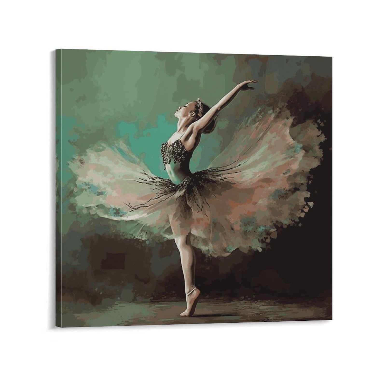 KLOPH Ballerina Like Butterfly Canvas Wall Art for Living Room 10x10inch Modern Artwork Painting for Bathroom Hanging Canvas Prints Aesthetic Wallart for Bedroom Kitchen Office Wall Decor