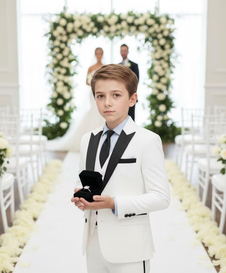 Boys Suit Kids Toddler Formal Easter Tuxedo Wedding Outfit,3Pcs Suits Set for Dinner Party Dress Clothes