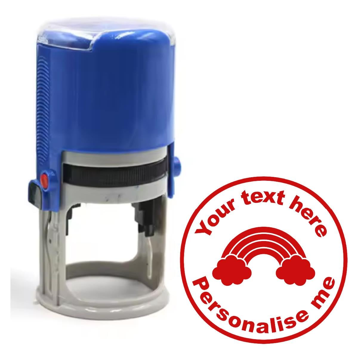 Personalised Stamp Rainbow 30mm Self inking stamper for School Teachers, Parents and Nursery