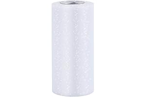 Sparkling White Glitter Tulle Roll for Enchanting Occasions
