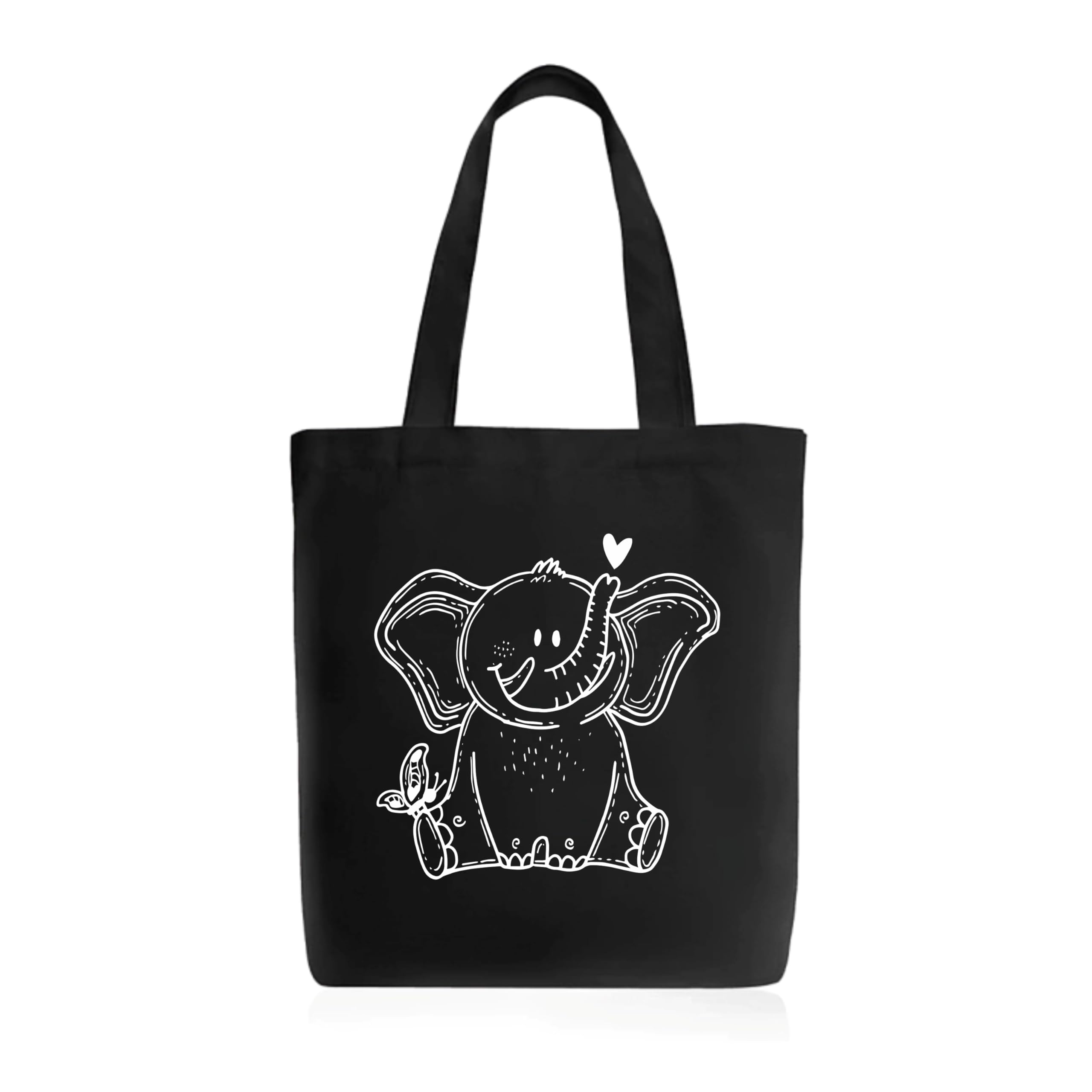 Cotton Canvas Printed Vertical Women Tote Bag | 300 GSM Cloth |100% Organic Cotton | Shopping/Grocery Bag | Zip Clouser | Multi-Purpose Bag | Reusable (Elephant, Black) (B0DD73C5VZ) Amazon Price History, Amazon Price Tracker