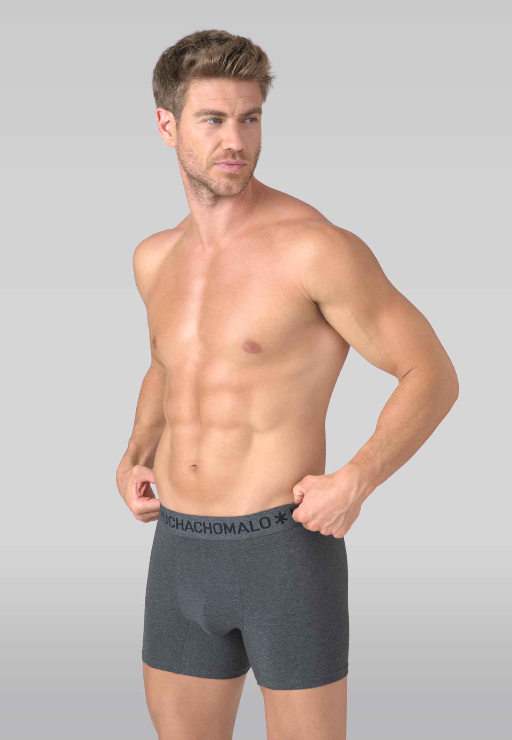 Muchachomalo Calzoncillos para Hombre, Ropa Interior Lisa de Algodón para Hombre, Pack de 3 Unidades, Bóxers Lisos de Corte Clásico con Cintura Elástica