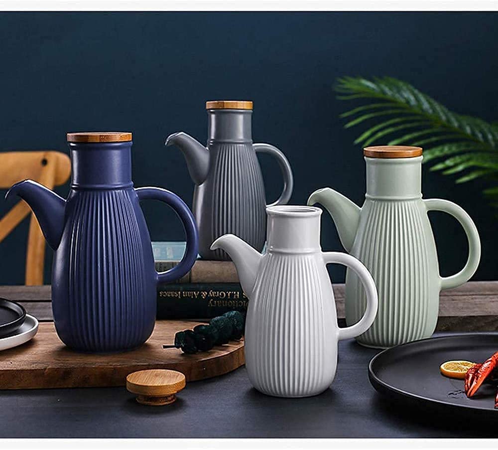 Porcelanowy dozownik do oliwy z oliwek i sosu (biały 750 ml)