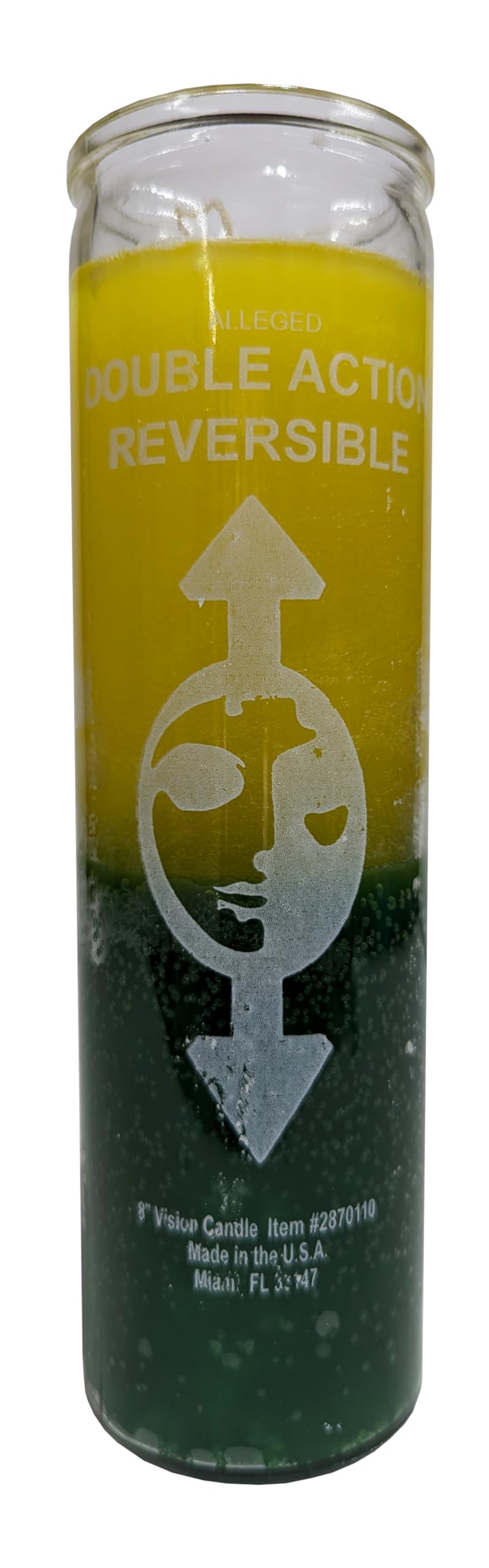 Generic Reversible (Double Action Reversible) Yellow/Green 2-Color Candle