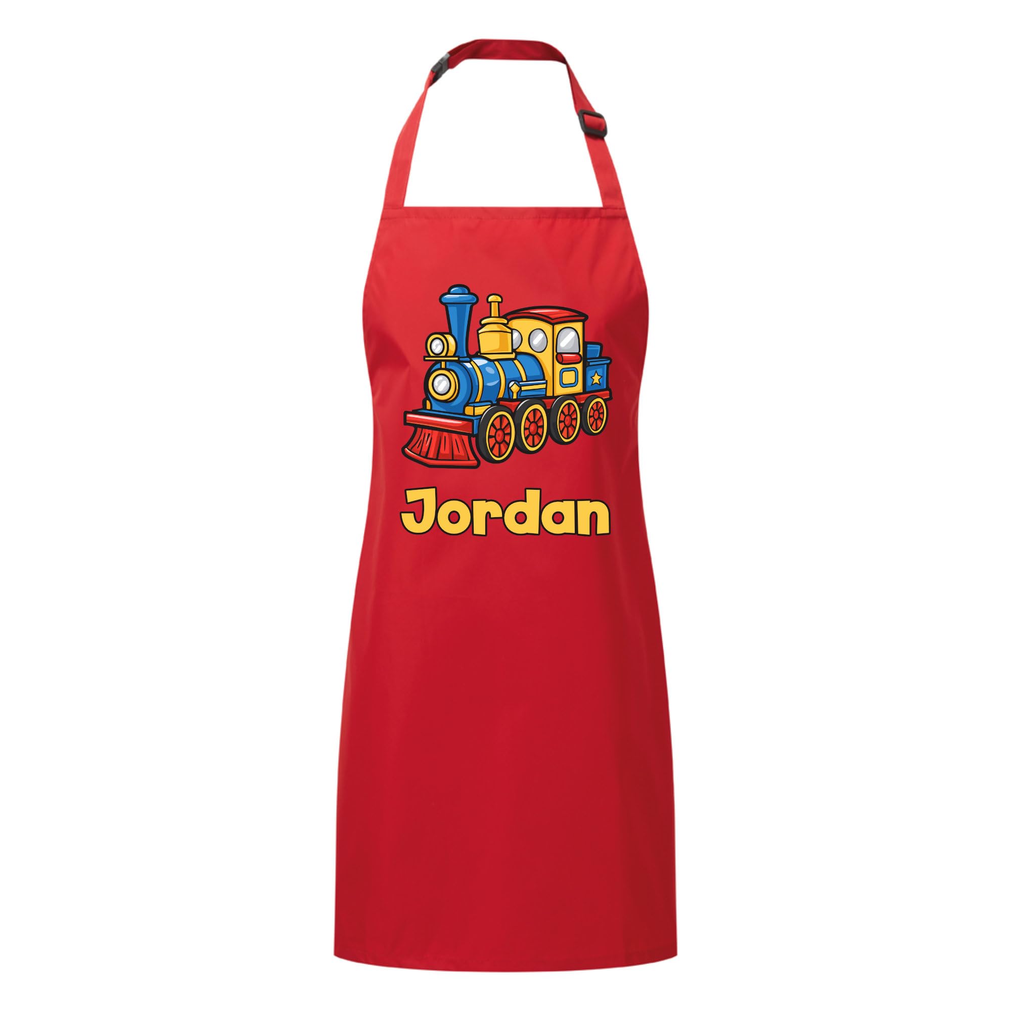 PIXPRINT Personalised Any Name Train Waterproof Kids Apron. Craft, Bake, Cook. Boy, Girl, Unisex. Gift