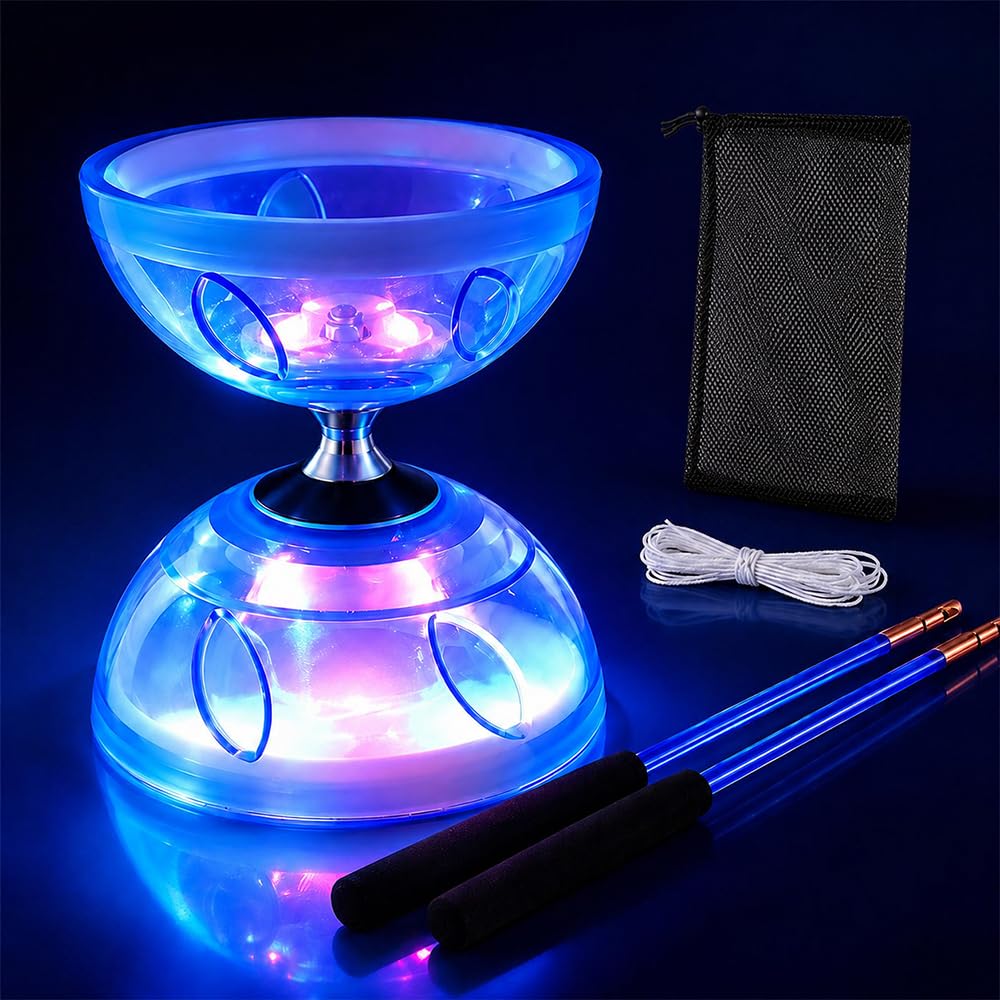 Triple Bearing Diabolo Set,LED Diabolo, Free Spinning Ball Bearing