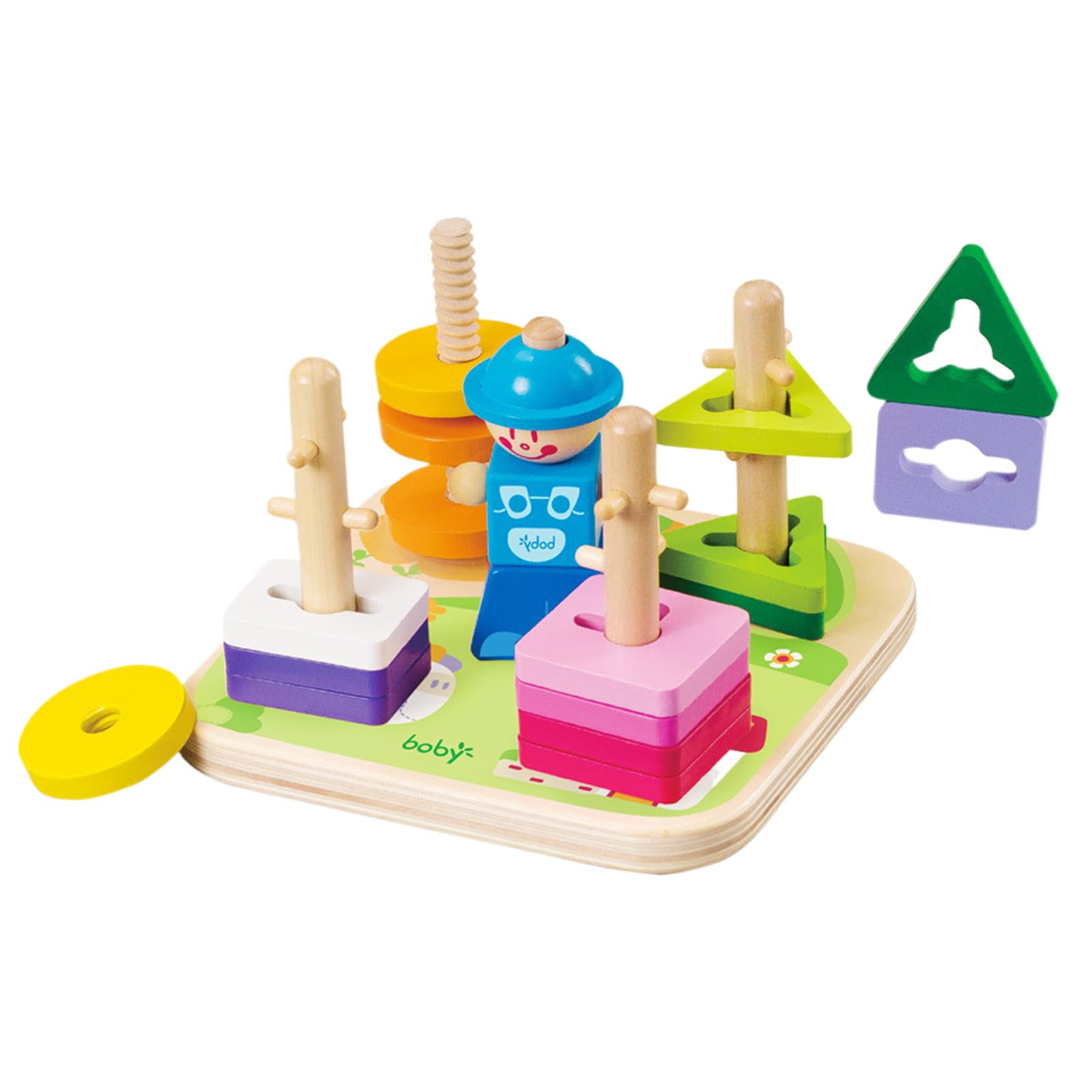 de Madera de Clasificación de Formas - Juego de apilamiento Sensorial y | Educativo,Puzzle de Surtido para Apilar - Para Jardín De Kindergarten Y Viaje Aprendizaje Y Desarrollo