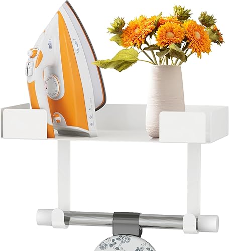 JUYSON Soporte para tabla de planchar para montaje en pared, colgador de almacenamiento para tabla de planchar para lavanderías, juego de plancha y
