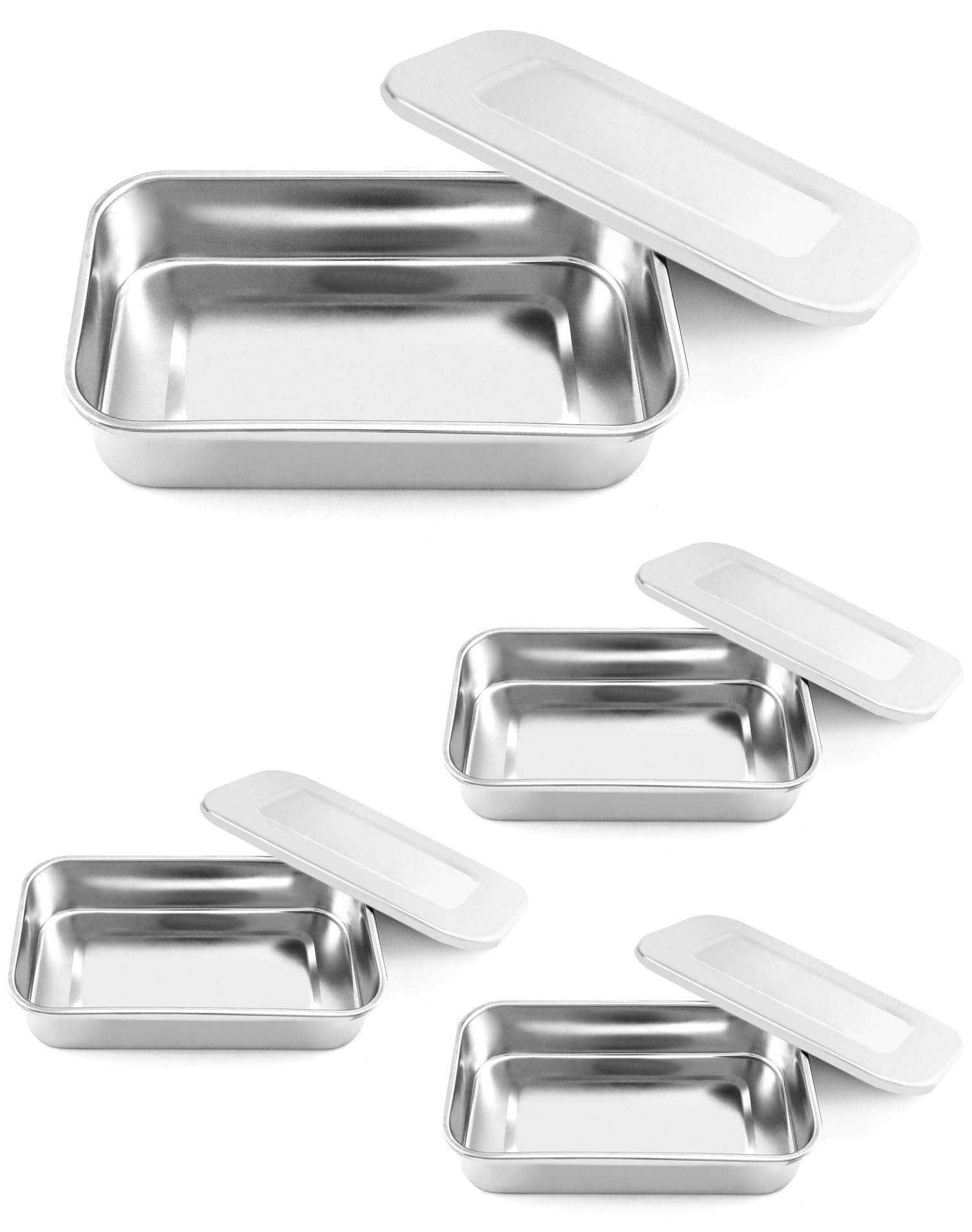 QWORK Stainless Steel Instrument Tray Organizer With Lid, 4 Pack 8 - View #3