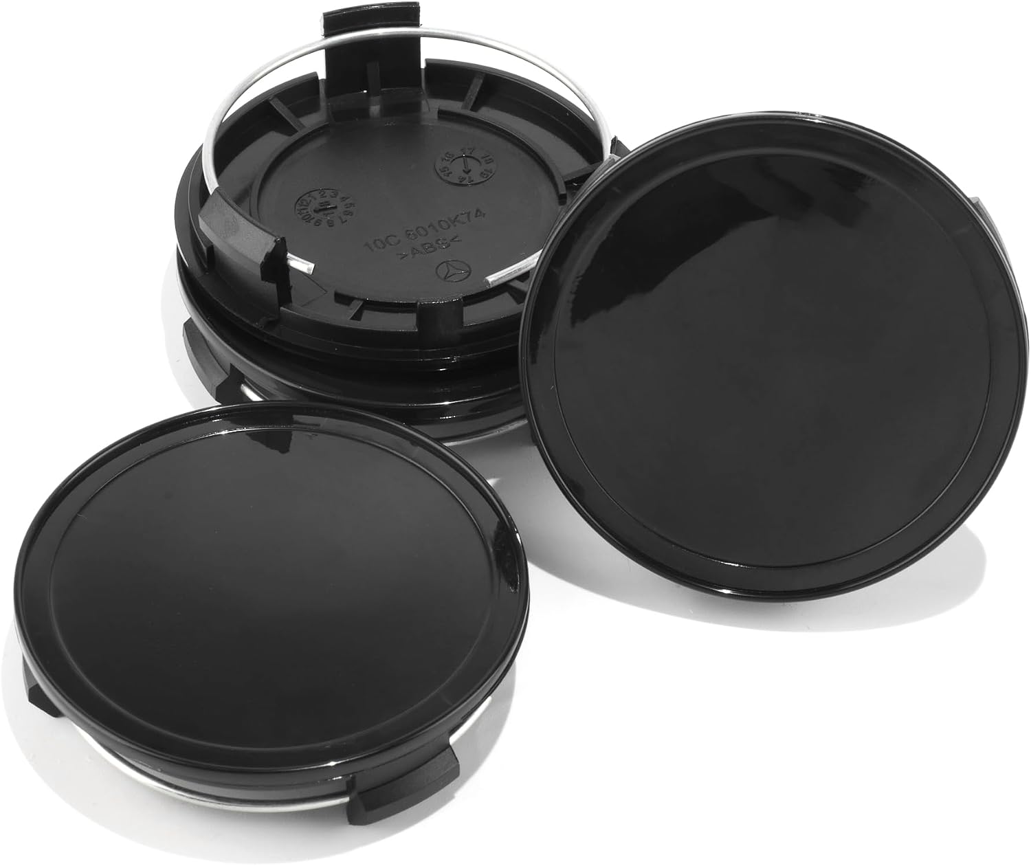 4Pcs 75mm(2.95in) Wheel Center Caps Wheel Rims Replacement 610C 6010K74 2204000125 S2A-NO S2A-JO S2A-AO Black Hub Caps, Compatible with C B S A E GLK SLK R GLC G ML S2000 Rim Caps