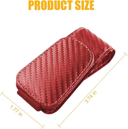 Miniatura 64 de AICEL Soportes para lentes de sol para visera solar de automóvil, soporte de cuero para colgar gafas, soporte magnético para lentes y clip