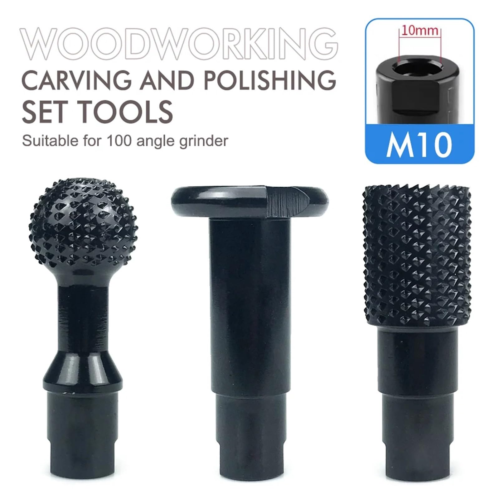 Juego de Herramientas para Tallado y Pulido de carpintería, Accesorio de Tallado eléctrico de 10/14 mm para Amoladora Angular, Herramienta para Tallado de Ranuras de Madera