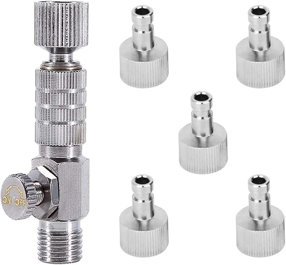 Youteo Airbrush Quick Release Disconnect with 5 Male Fitting, 1/8" BSP