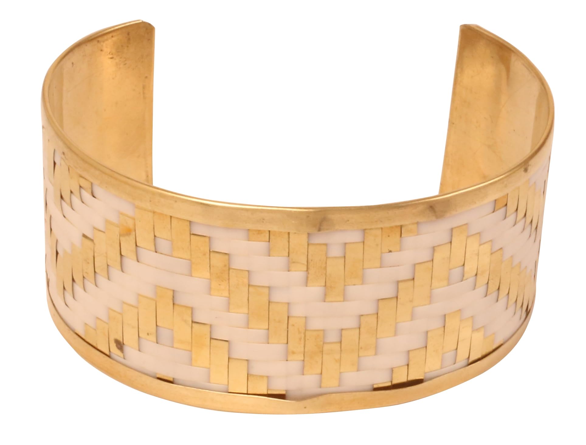 Touchstone Indian Bollywood Desire Brass Base Exotic Workmanship Free Size Cuff Bracelet in Antique Gold Or White Or Copper Tone for Women.