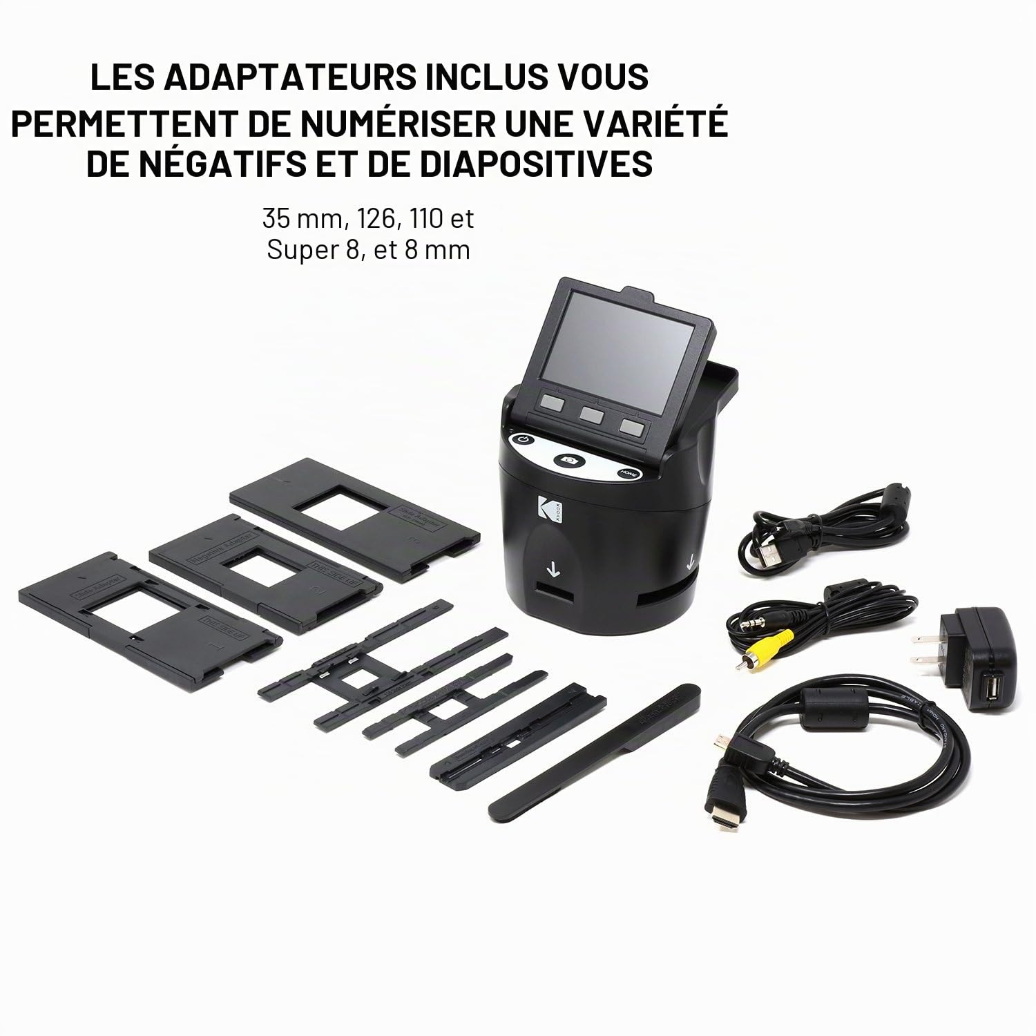 Kodak Digital Film Scanner 35 mm Négatifs Diapositives JPEG Écran LCD 3,5 pouces EasyLoad