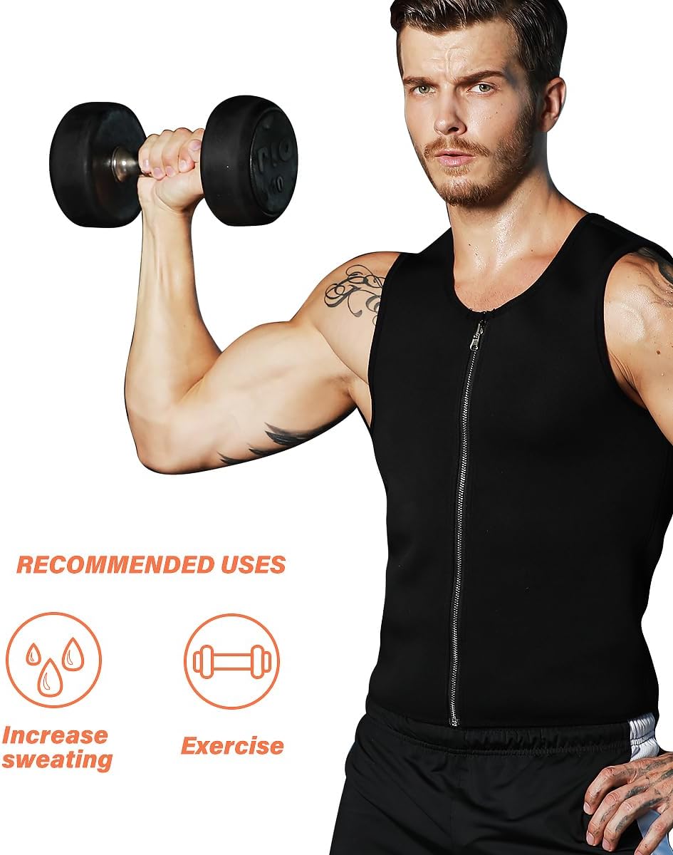 NonEcho Men Sauna Vest Hot Neoprene Sweat Tank Top Waist Trainer Corset Shapewear Slimming Shirt Workout Suit - Image 7
