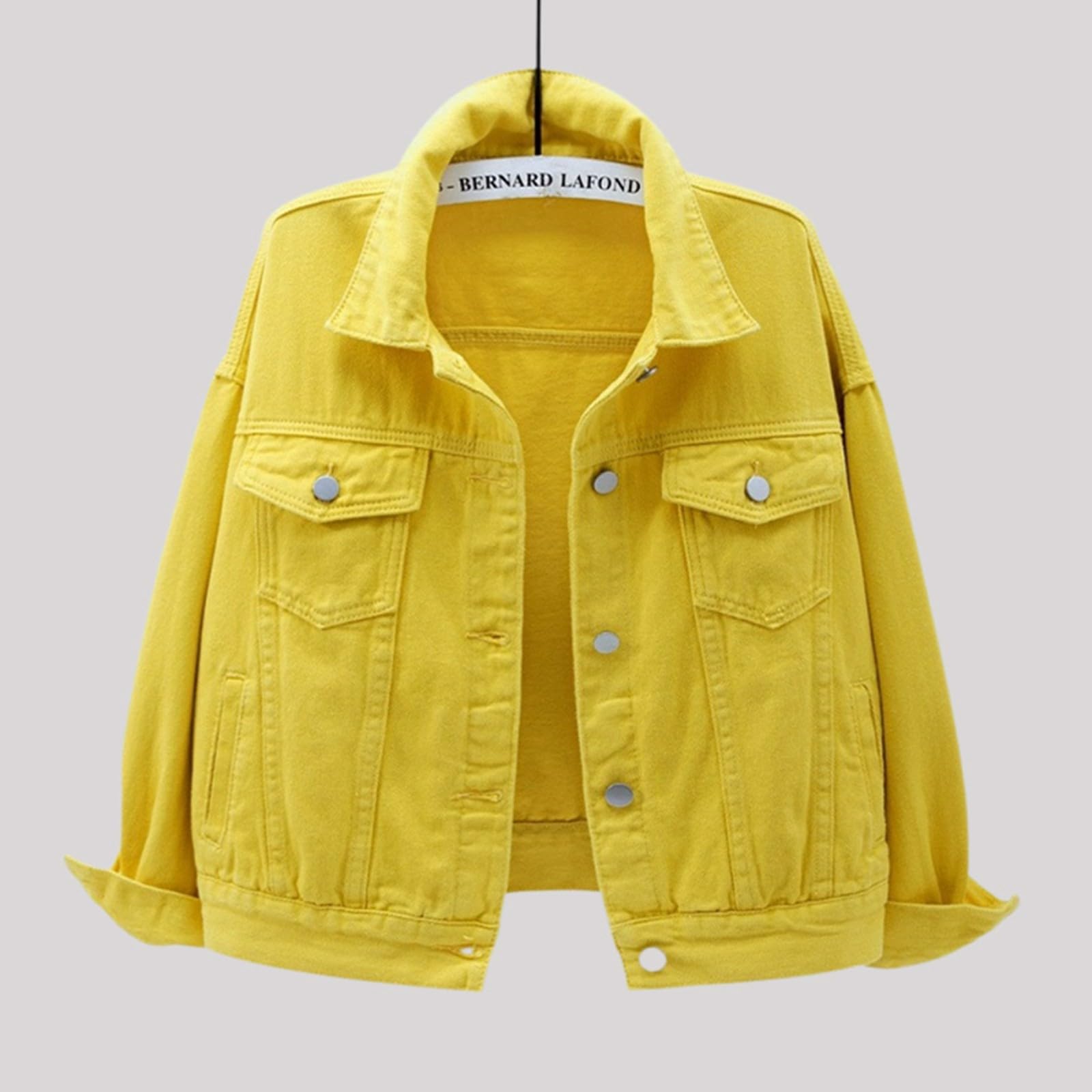 Chaqueta vaquera, chaqueta para mujer con botones de metal, cuello de solapa, chaqueta bomber con bolsillos, chaqueta vaquera, elegante chaqueta de primavera, chaqueta ligera para mujer