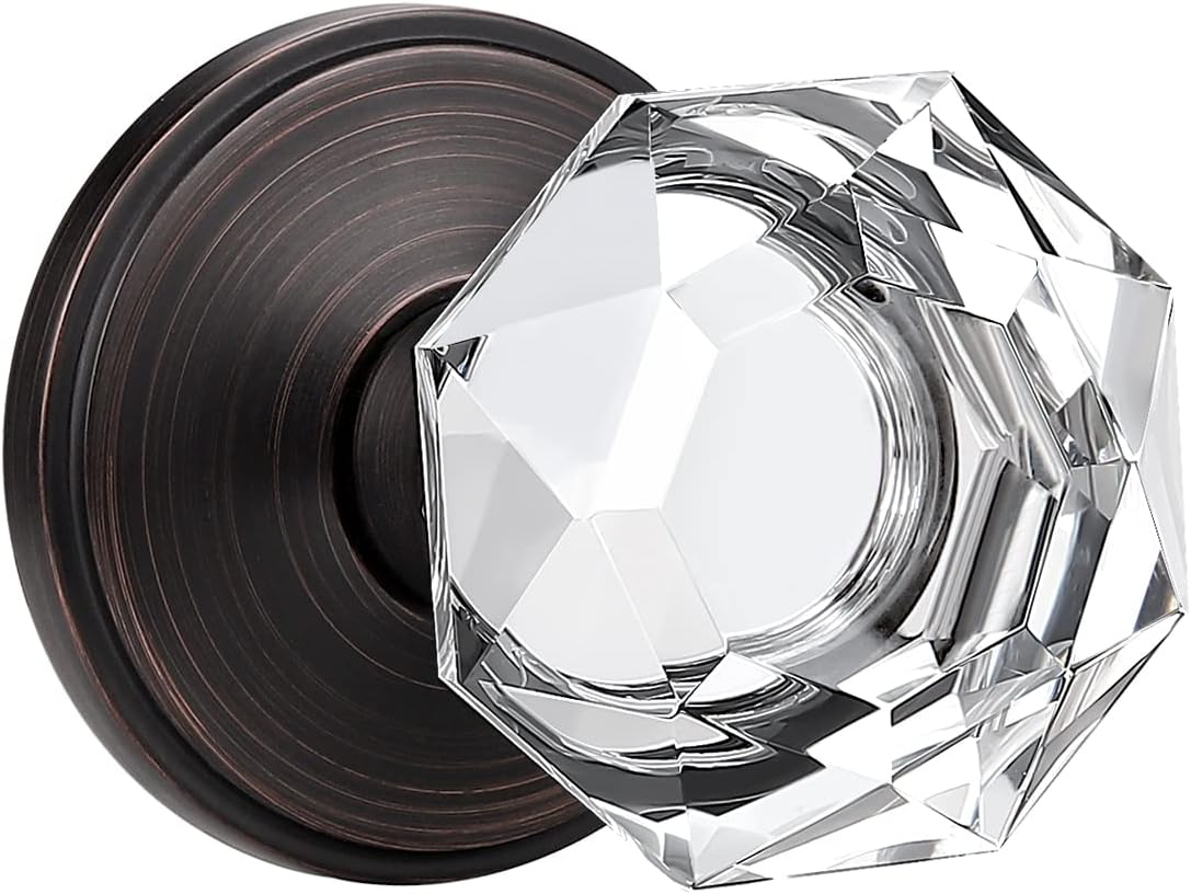 Probrico Crystal Dummy Door Knob, 1 Pack Single Side Door Handles