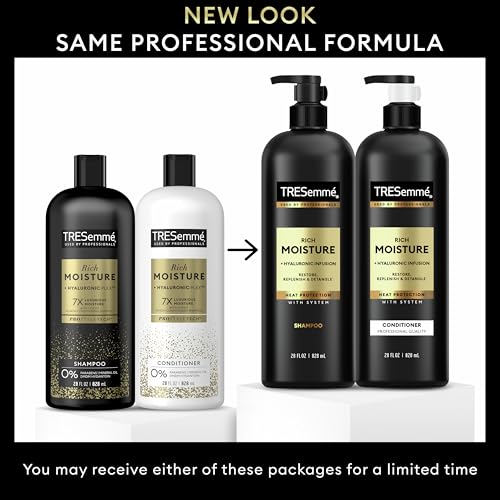 TRESemmé Rich Moisture Shampoo and Conditioner 2 Count Rich Moisture for Dry Hair Formulated With Vitamin E and Biotin 28 oz - Image 4