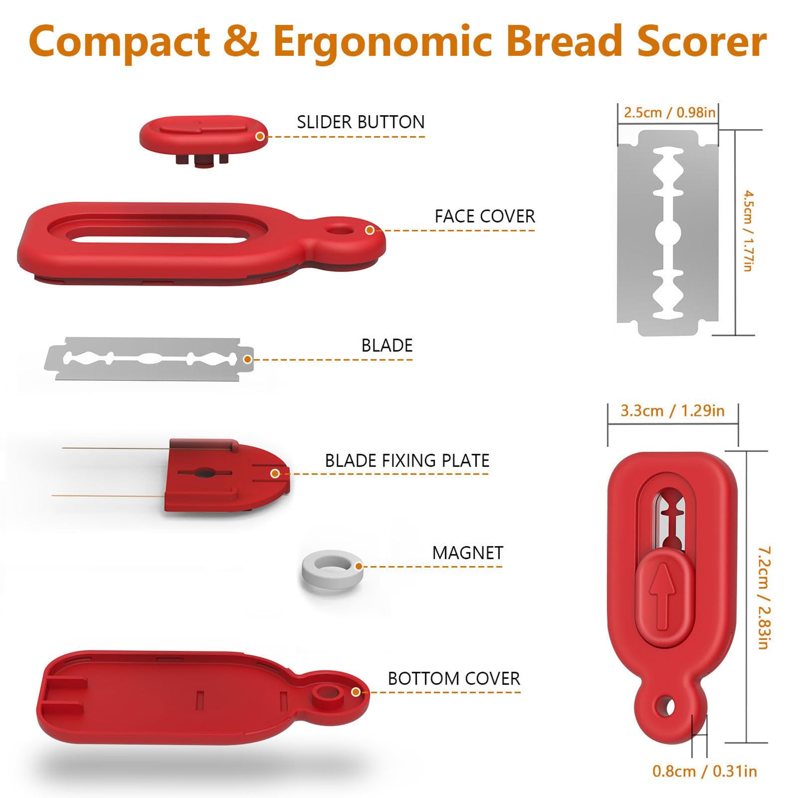 Scoring Tool - Retractable Bread Lame Cutter, Dough Slashing Tool | Ergonomic Razor Tool for Artisan Bread, and French Loaves, Precision Blade for Bread Making and Decorative Scoring
