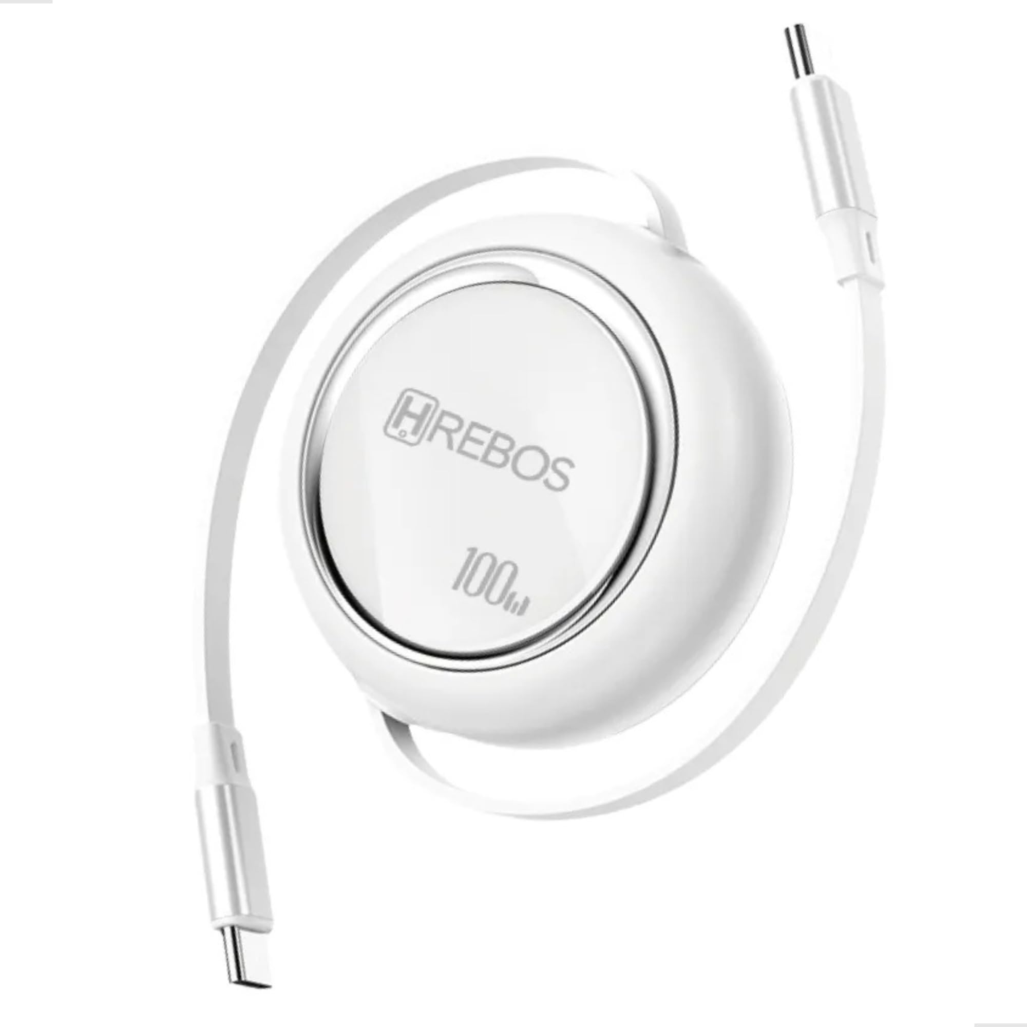 Cabo USB Retrátil Tipo-C com 1 Metro – Carregador de Alta Velocidade, Compacto, Ideal