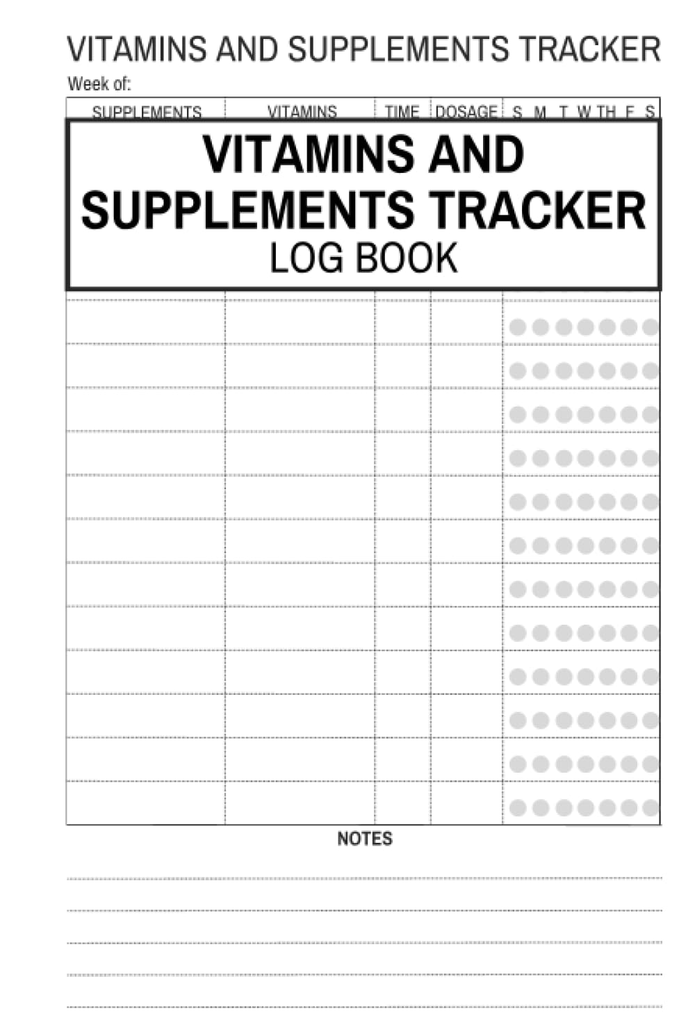 Vitamins and Supplements Tracker Log Book: Cute Logbook Gift for Any Caregiver, Nurse or Guardian to Keep Track of and Record Vitamin & Supplement Intake