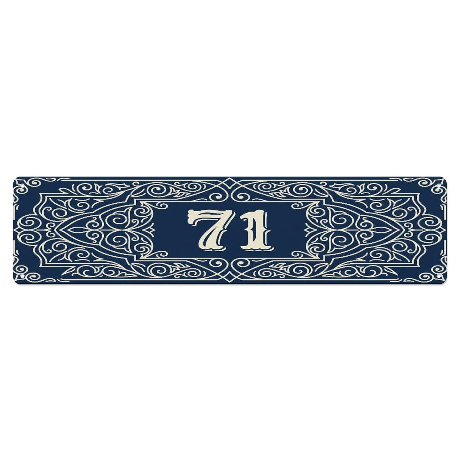 Fqcyn Style Metal Tin Sign Vintage House Door Number 71