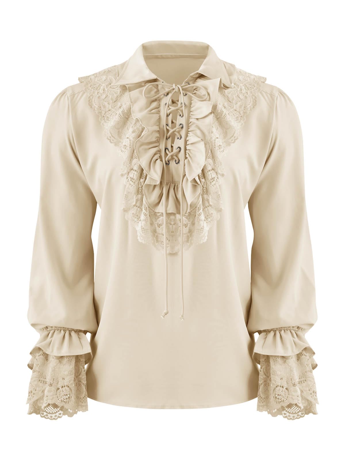 Amazon.com: Runcati Mens Pirate Shirt Ruffle Renaissance Steampunk