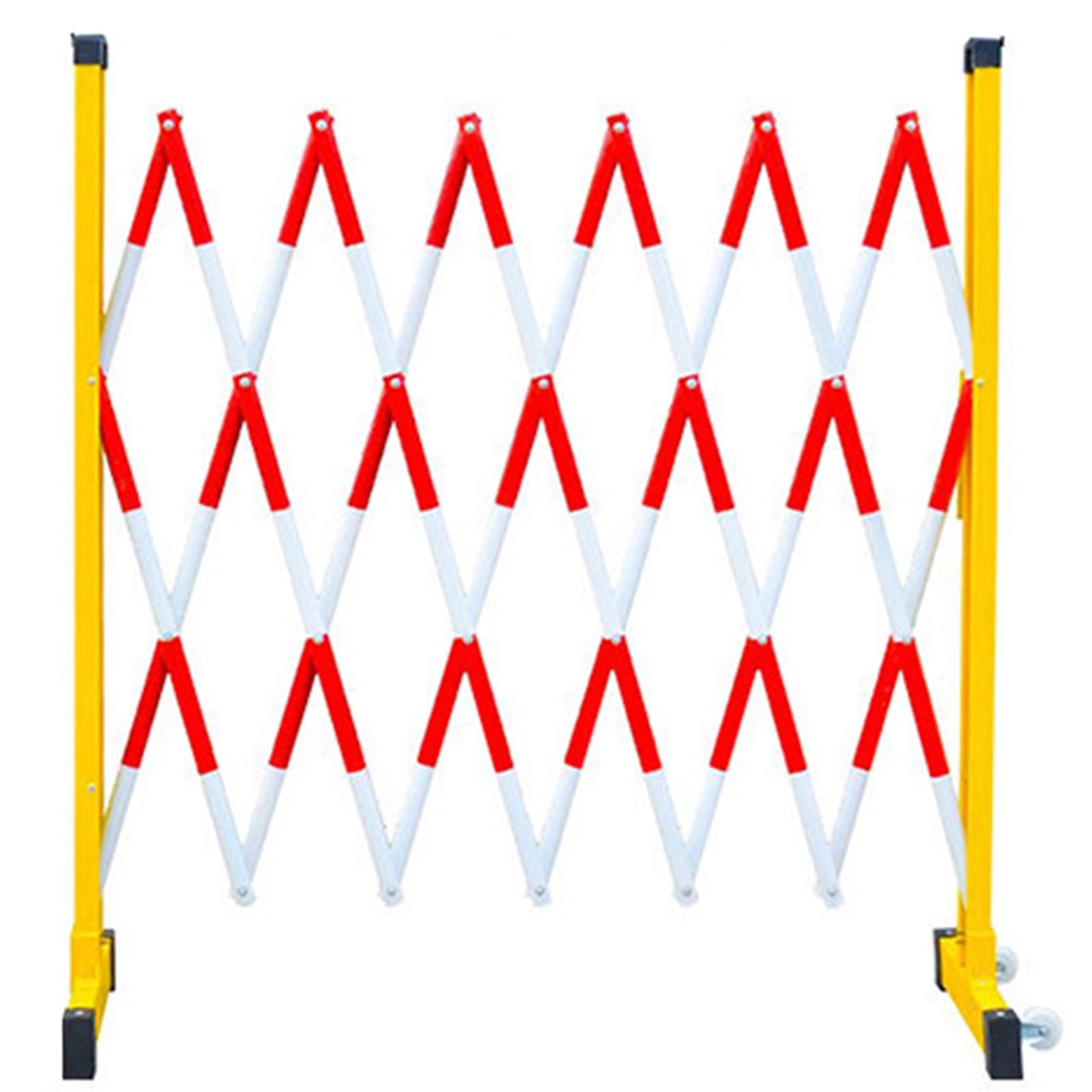 ASerZenith Expandable Traffic Barrier With Retractable Safety Construction Fence Gate Stretchable Temporary Fencing With Casters,Red-White-1.2X2.5M