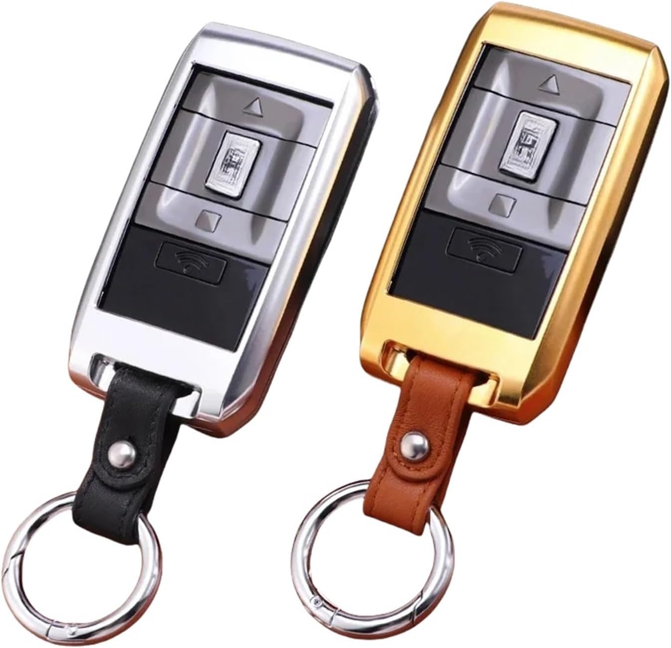 Car Key Case Compatible For Rolls Royce Aluminium Alloy Protect Cover Cullinan 18 Phantom 21 Ghost Car Key Shell/car Interior Accessories(Silver and gold)