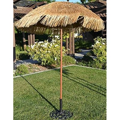 Bayside-21 Tiki Umbrella Thatch Beach Patio Umbrella Hula Umbrella Sunshade Outdoor Garden Umbrella (6.5 FT, Natural) 61GYquJO4sL. SS400
