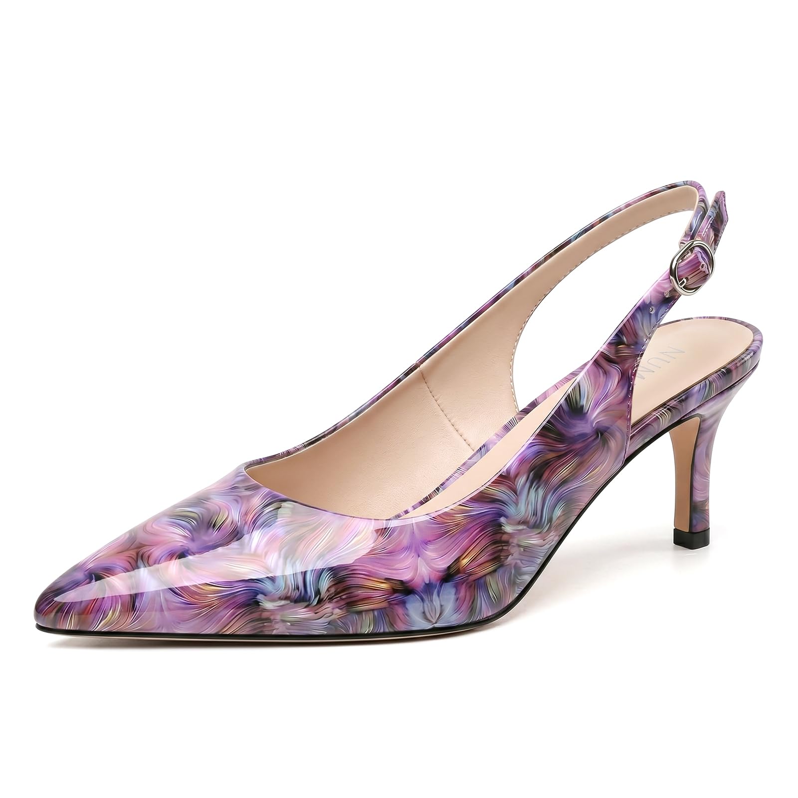 NUMALEO Kitten Heels for Women Pointed Toe Slingback Pumps | 2.5 Inch Close Toe Comfortable Pumps Wedding Party Casual Work Dress Shoes
