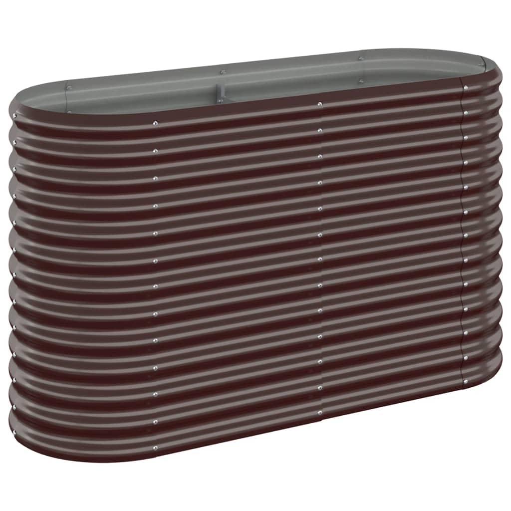 vidaXL Garden Raised Bed Galvanised Steel 114x40x68 cm Brown