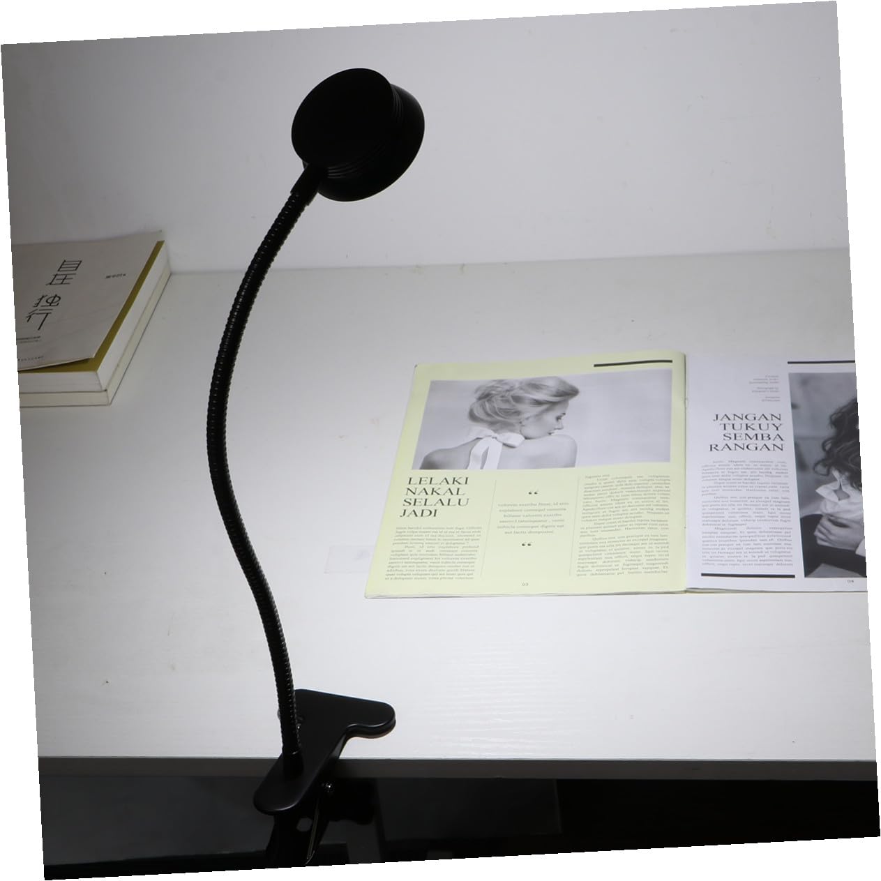 Ipetboom Lampada da Lettura LED a Clip 4w Flessibile per Letto Notte | Cavo USB Incluso, Struttura in Metallo Nero, Paralume Protettivo, Posizionamento Mobile per Hobby