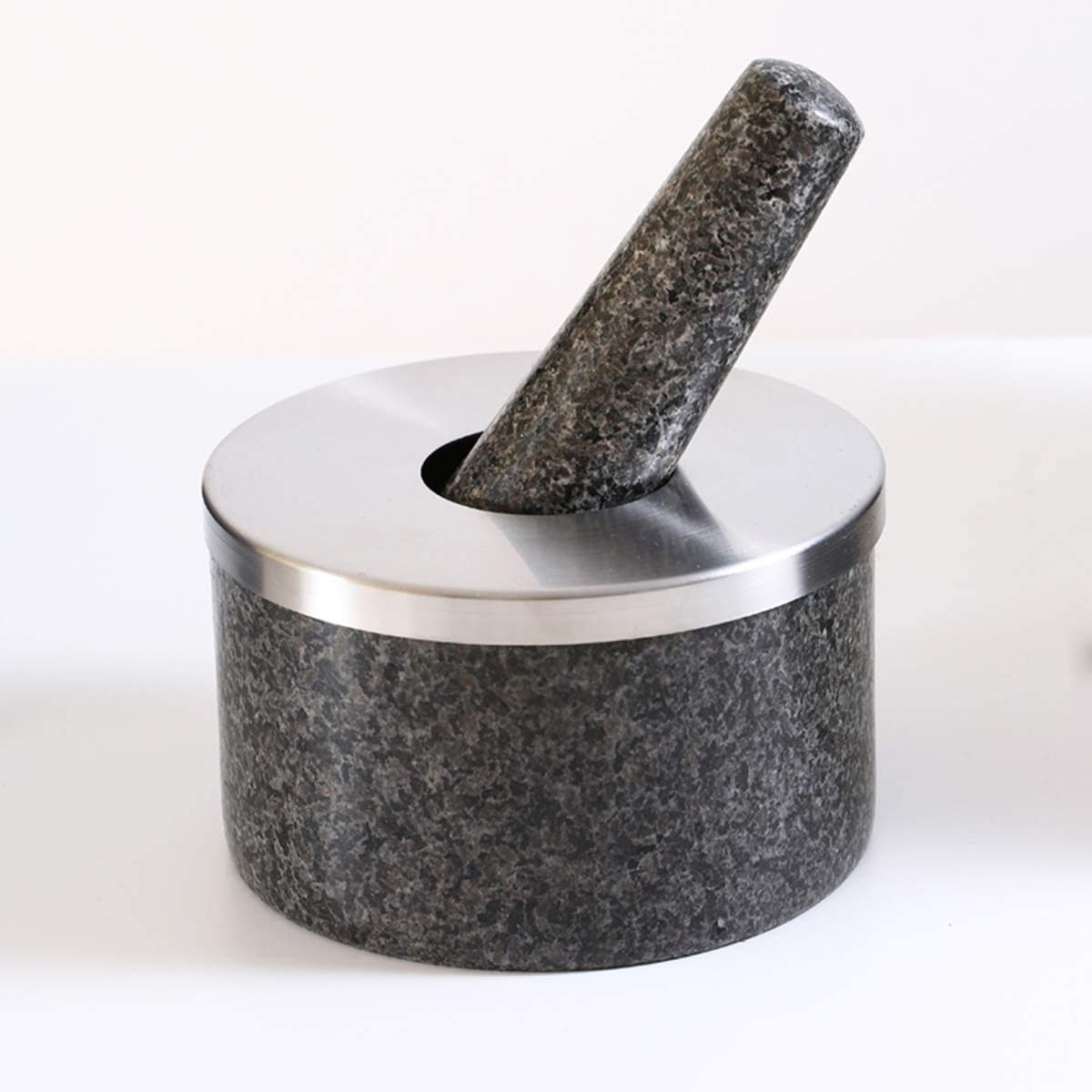 Ensemble de Granit de mortier et de pilonage pour épices Pestos Assaisonnements Pâtes Guacamole Herb Bol Facile à Nettoyer et Facile à Utiliser