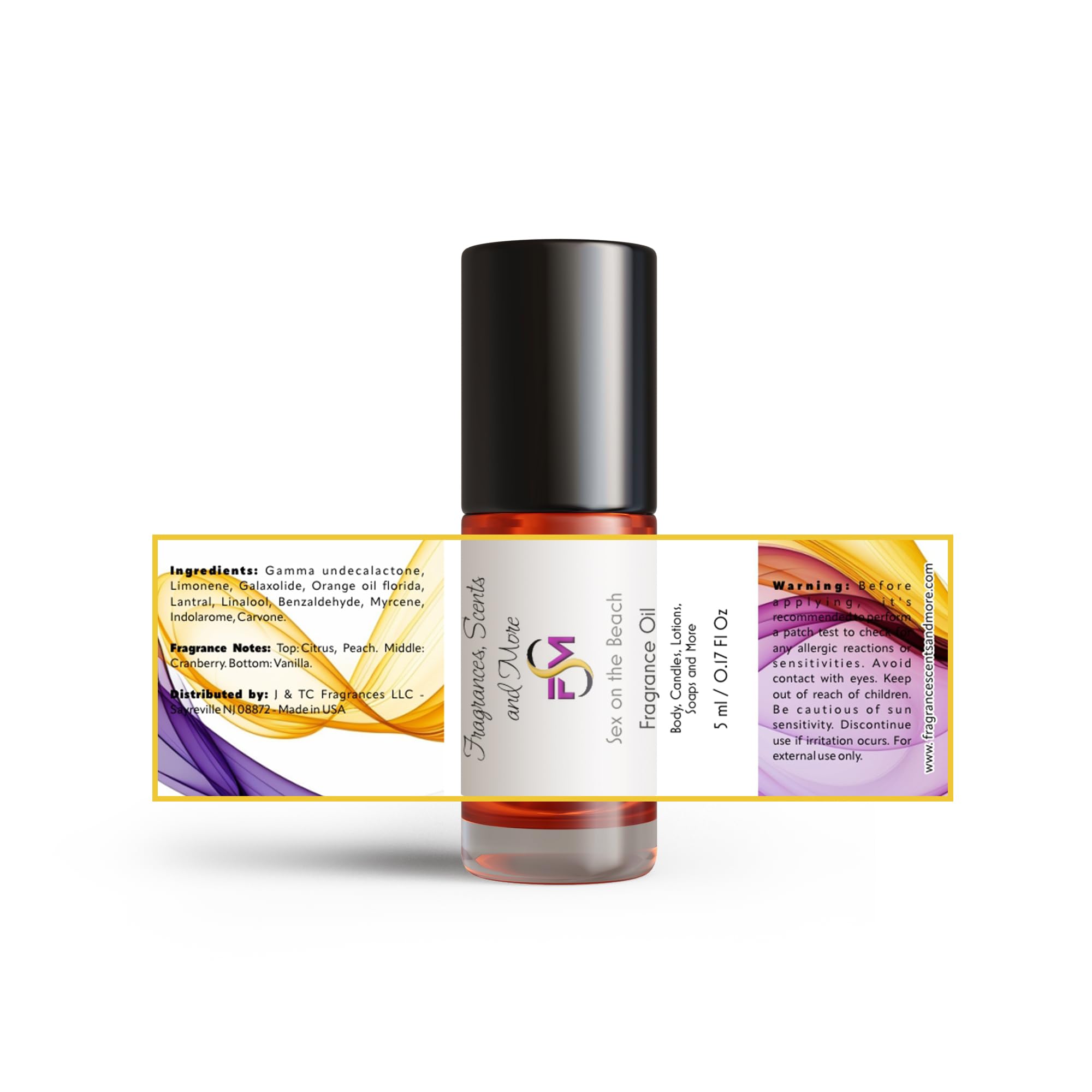 Sex on the Beach Fragrance Oil - 0.17 Fl Oz Glass Roll On (5ml)