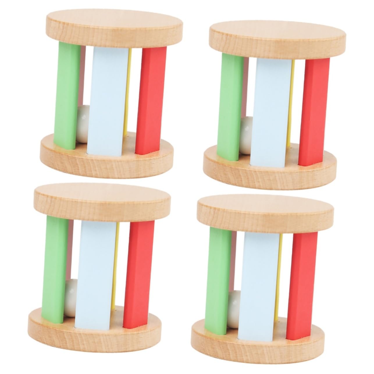 BESPORTBLE Montessori Wooden Rattle for Early Education Lightweight Grasping Instrument Interactive Music Plaything for Parent Communication