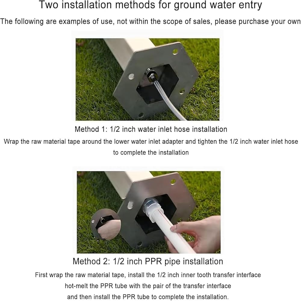 Extensor vertical de manguera anticongelante para jardín al aire libre con 2 pistolas pulverizadoras, dispensador de fuente de agua decorativo