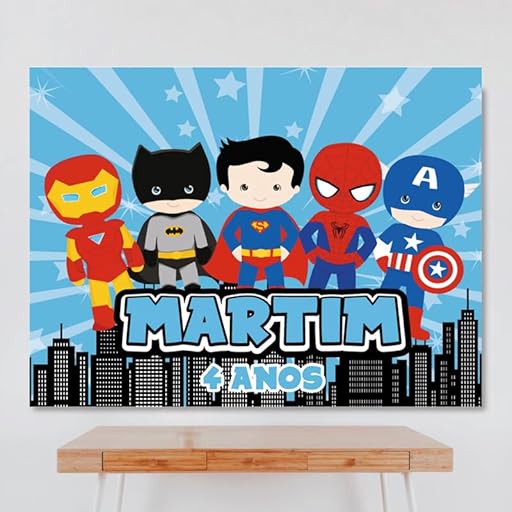 Cartel Personalizado Superheroes 2, 100x80 cm, Pancarta Cumpleaños, Decoracion Superheroes | Ya disponible en tu tienda friki favorita! En mundofriki.es!