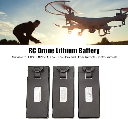 Miniatura 3 de Kit de batería de litio de 3 piezas, batería de litio RC Dron, juego de cables de carga ligera para E88 E88Pro LS E525 E525 Pro (2600 mAh)