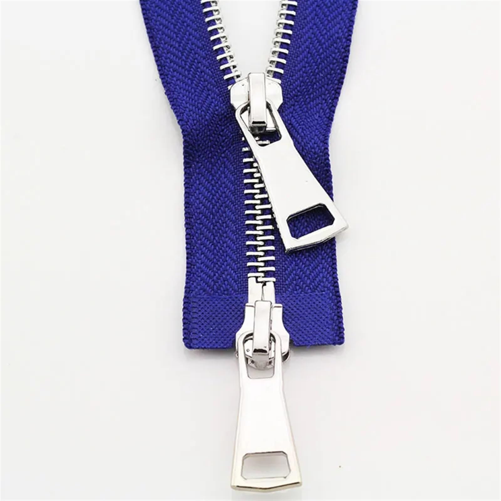 AOEGBY Zips Clothing Garments 70/90cm Jacket Metal Zipper Double Slider Two-Way Zip DIY Clothing Garment Zipper Replacement Handmade Supplies Two-Way Zip (Color : Royal Blue, Size : 70 cm)